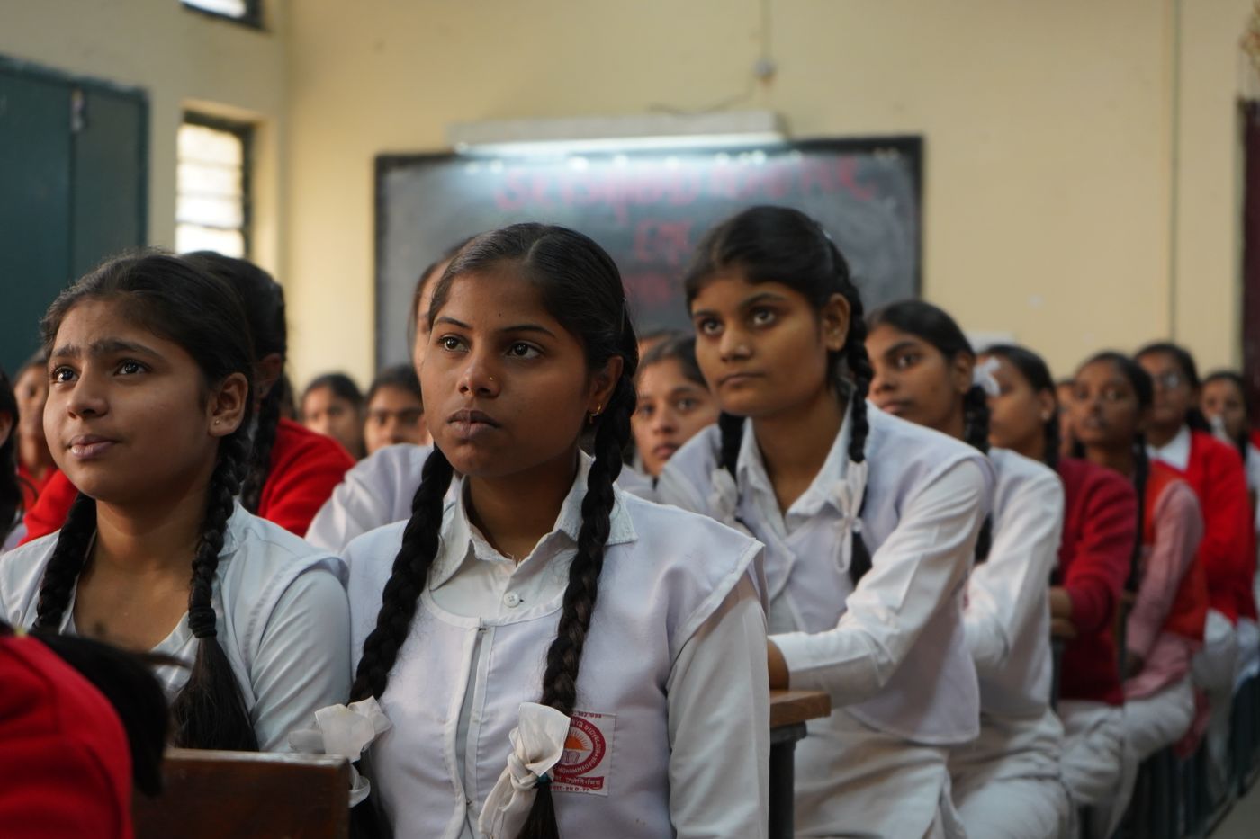Indian schoolgirls in a classroom